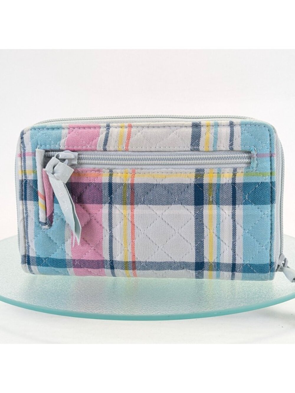 Vera Bradley Quilted TurnLock Wallet - Perfectly Plaid with Floral Interior - Picture 2 of 5